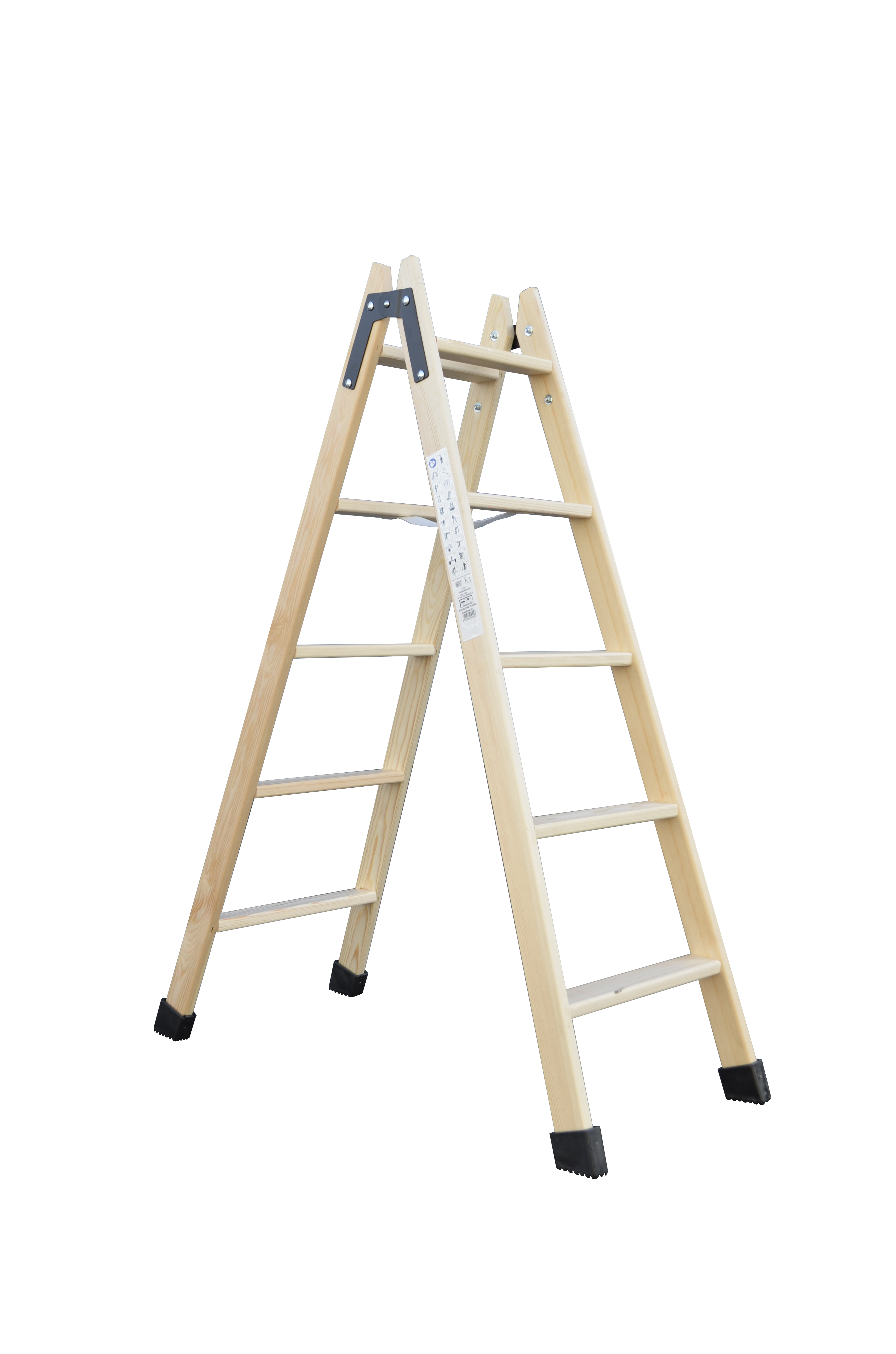 Escalera de madera de tijera
